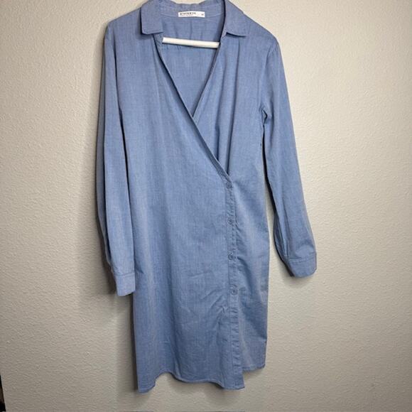 Stateside USA Classiccore Denim Wrap Button Casual Dress Sz Medium - Picture 7 of 16